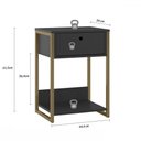 Ver imagem 4 de Mesa de Cabeceira Industrial 1 Gaveta Preto - Olivar Móveis