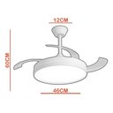 Ver imagem 3 de Ventilador Teto Controle Remoto Led 3 Cores 4 Pás Retrátil:branco