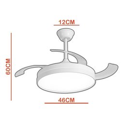 Ventilador Teto Controle Remoto Led 3 Cores 4 Pás Retrátil:branco - 3