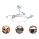 Ver imagem 7 de Ventilador Teto Controle Remoto Led 3 Cores 4 Pás Retrátil:branco