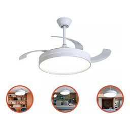Ventilador Teto Controle Remoto Led 3 Cores 4 Pás Retrátil:branco - 7