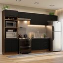 Ver imagem 1 de Armário de Cozinha Completa 350cm Rustic/Preto Agata Madesa 01