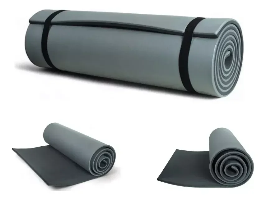 Colchonete Mat em Eva Leve e Compacto Ideal Exercicio Yoga Up Cor Cinza Chumbo Nautika