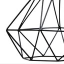 Ver imagem 3 de Kit 3 Pendente Aramado Poptem Diamante Pequeno preto luminária metal lustre 19cm sala