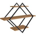 Ver imagem 1 de Prateleira Nicho 62 Cm Industrial Losango P1018 Preto Mell Pp Preto Mell