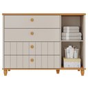 Ver imagem 3 de Cômoda de Bebê Cupcake 1 Porta 4 Gavetas 100% MDF Off White/Nature - Permobili