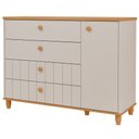 Ver imagem 2 de Cômoda de Bebê Cupcake 1 Porta 4 Gavetas 100% MDF Off White/Nature - Permobili