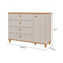 Ver imagem 4 de Cômoda de Bebê Cupcake 1 Porta 4 Gavetas 100% MDF Off White/Nature - Permobili