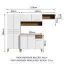 Ver imagem 4 de Armário de Cozinha Compacta Rustic/Branco Emilly Top Madesa