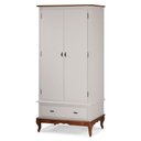 Ver imagem 1 de Guarda Roupa Solteiro 2 Portas 1 Gaveta 60406 Linz Móveis - Off White/Imbuia