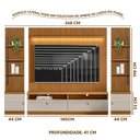 Ver imagem 4 de Rack com Painel para Tv até 75 Polegadas com 2 Módulos Laterais Led 2 Portas Linea Brasil
