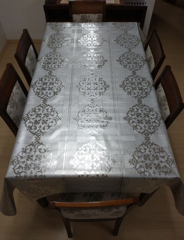 Toalha de Mesa Térmica Impermeável Prateada Argento 1,40 x 2,20m - 3