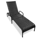 Ver imagem 1 de Espreguiçadeira Catar com Regulagem para Jardim e Piscina - Preto
