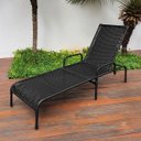 Ver imagem 2 de Espreguiçadeira Catar com Regulagem para Jardim e Piscina - Preto