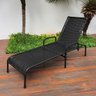 Espreguiçadeira Catar com Regulagem para Jardim e Piscina - Preto - 2