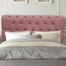 Painel Estofada Paris Botão Capitonê 140cm Casal Para Cama Box Quarto Suede Rose Gold - Ahazzo M - 1