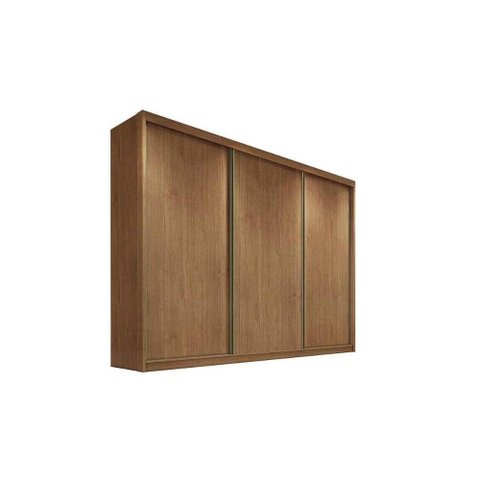 Guarda Roupas 3 Portas de Correr e 8 Gavetas Diamond Plus Cumaru - Novo Horizonte
