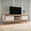 Ver imagem 3 de Rack Buffet Aparador Sala Estar Retrô Vintage Off White 1,80