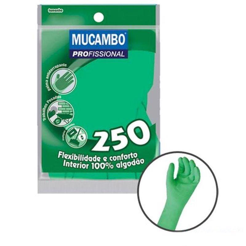 Luva de Latex Verde M - Mucambo - 1
