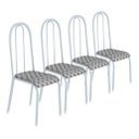 Ver imagem 1 de Conjunto Kit 4 Cadeiras Metal Aço Cozinha Jantar Almofadada