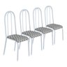 Conjunto Kit 4 Cadeiras Metal Aço Cozinha Jantar Almofadada - 1