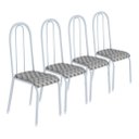 Ver imagem 2 de Conjunto Kit 4 Cadeiras Metal Aço Cozinha Jantar Almofadada