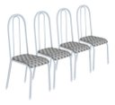 Ver imagem 2 de Conjunto Kit 4 Cadeiras Metal Aço Cozinha Jantar Almofadada
