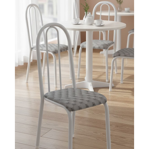 Conjunto Kit 4 Cadeiras Metal Aço Cozinha Jantar Almofadada