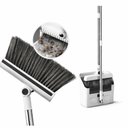 Ver imagem 5 de Kit Vassoura e Pá de Lixo Dobrável de Inox com Limpa Cerdas