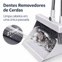 Ver imagem 4 de Kit Vassoura e Pá de Lixo Dobrável de Inox com Limpa Cerdas
