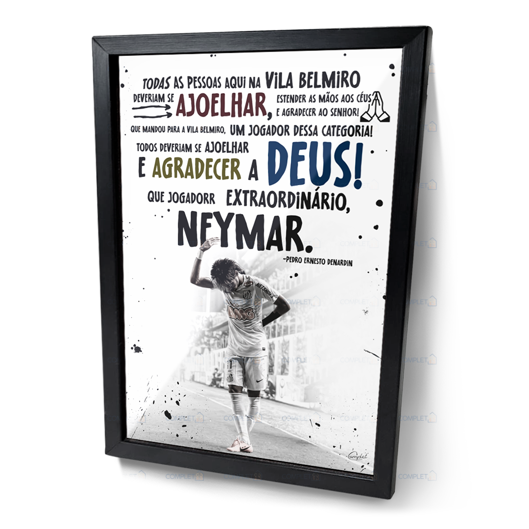 Quadro Neymar Narração Histórica | Moldura com Vidro