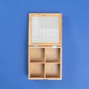 Ver imagem 7 de Caixa Organizadora Decorativa de Bambu 4 Nichos de Palha Xadrez Multiuso - Oikos