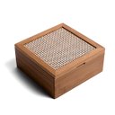 Ver imagem 1 de Caixa Organizadora Decorativa de Bambu 4 Nichos de Palha Xadrez Multiuso - Oikos
