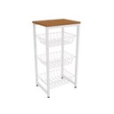 Ver imagem 2 de Fruteira para Cozinha com 3 Cestos 75x39cm Marrom/Canela Branco