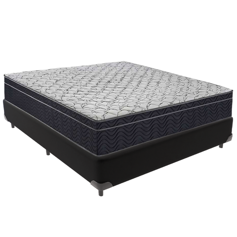 Cama Box e Colchão Airtech 150 Espuma D45 Casal Ortobom: Preto