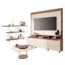 Ver imagem 1 de Estante Home Theater Quantum e Aparador Infinity e Mesa de Centro Sky com Tampo de Vidro Off White C