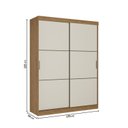 Ver imagem 3 de Guarda-Roupa Casal 2 Portas de Correr 2 Gavetas Reversível 170cm Glass Comfort Yescasa Capuccino/Off White