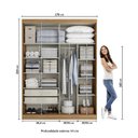 Ver imagem 3 de Guarda-Roupa Casal 2 Portas de Correr 2 Gavetas Reversível 170cm Glass Comfort Capuccino/Off White/Azul