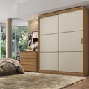 Ver imagem 6 de Guarda-Roupa Casal 2 Portas de Correr 2 Gavetas Reversível 170cm Glass Comfort Capuccino/Off White/Azul