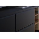 Ver imagem 5 de Rack Bancada Noronha 1.8 com Painel para Tv Suspenso Extensivo Leme Preto Acetinado Noce Milano - Co