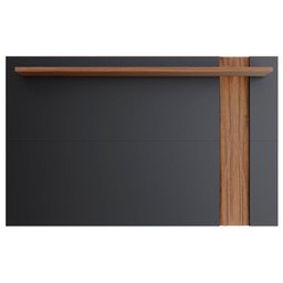 Rack Bancada Noronha 1.8 com Painel para Tv Suspenso Extensivo Leme Preto Acetinado Noce Milano - Co - 7