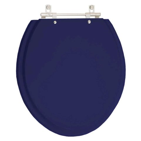 Assento Sanitário Laqueado Convencional Oval Azul Marinho