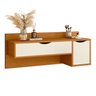Penteadeira Suspensa Camarim com Espelho Blush Escrivaninha Maquiagem Premium Cor Cinamomo/off White - 4