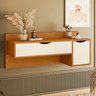 Penteadeira Suspensa Camarim com Espelho Blush Escrivaninha Maquiagem Premium Cor Cinamomo/off White - 3
