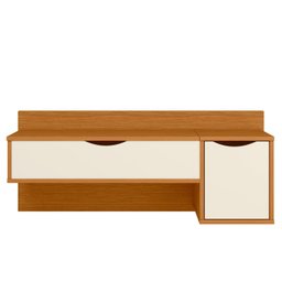 Penteadeira Suspensa Camarim com Espelho Blush Escrivaninha Maquiagem Premium Cor Cinamomo/off White - 6
