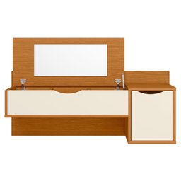Penteadeira Suspensa Camarim com Espelho Blush Escrivaninha Maquiagem Premium Cor Cinamomo/off White - 8