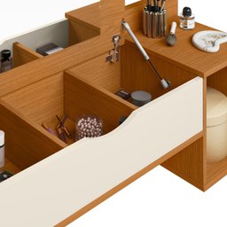 Penteadeira Suspensa Camarim com Espelho Blush Escrivaninha Maquiagem Premium Cor Cinamomo/off White - 5