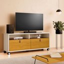 Ver imagem 2 de Rack para TV até 55 Polegadas 145cm 2 Gavetas Pequim Off White/Naturale Sala