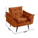 Ver imagem 4 de Poltrona Decorativa Opala Veludo Terracota Lilly Shop JM