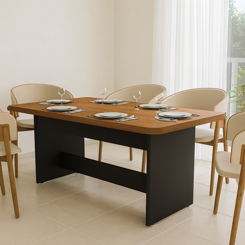 Mesa de Jantar Grande 160cm 6 Lugares para Cozinha e Salas de Estar